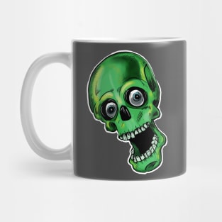 Green zombie halloween party skull Mug